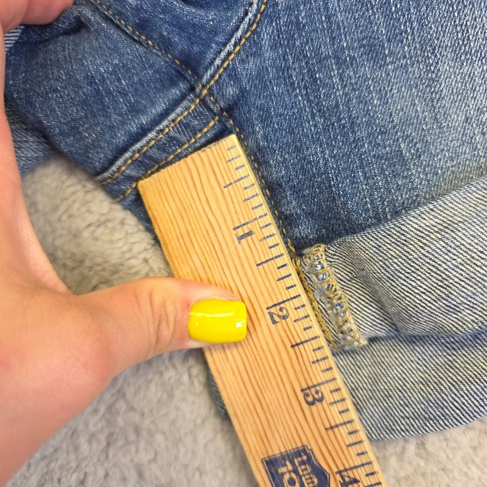 Banana Republic Denim Shorts Cuffed Distressed Blue‎ Jean Shorts Size 27